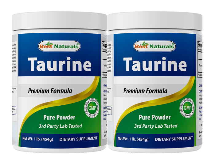 Best Naturals Taurine Powder 1000mg – 1 lb (454 g) Pack of 2