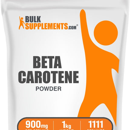 BulkSupplements Beta Carotene Powder – Vitamin A for Immune & Vision Support | Gluten Free, 900 mg/Serving, 1kg