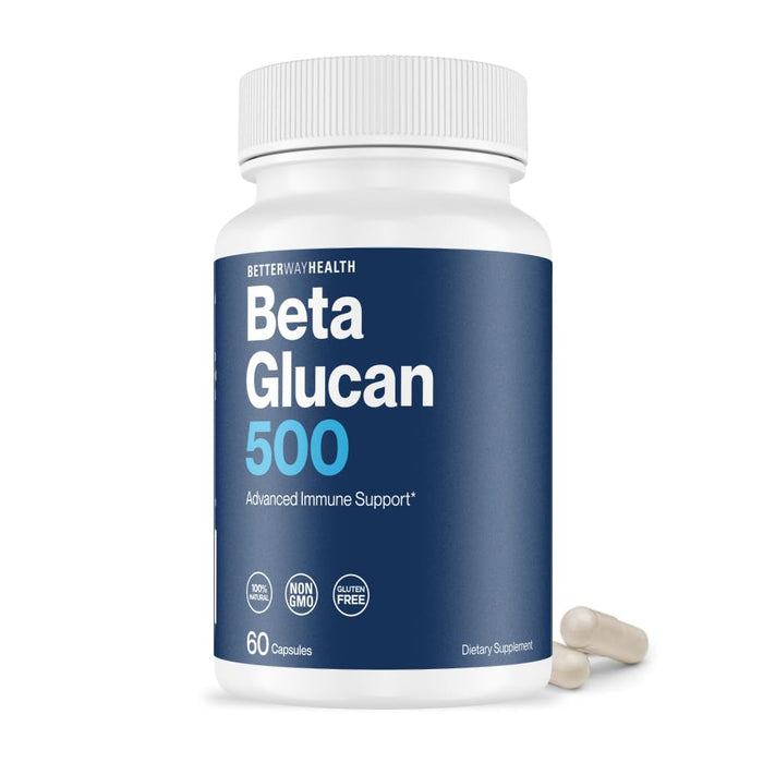 Better Way Health Beta Glucan 500 - Highly Purified 1,3/1,6 Glucan, 500 mg, 60 Capsules