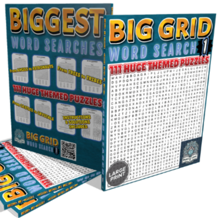 BIG GRID Word Search - 111 HUGE Themed Puzzles