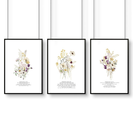 Wall art with bible verses | set of 3 framed wall art prints