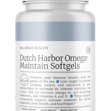 Big Bold Health Dutch Harbor Omega Maintain Softgels | Premium Alaskan Cod Liver Oil (120 Count) | MSC Certified