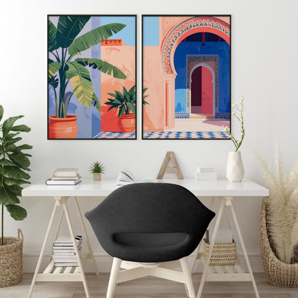 Big Prints For Walls | Set of 2 Moroccan Inspired Wall art Prints