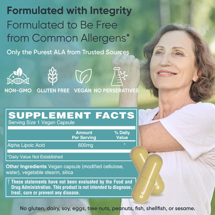 Big Valley Labs Alpha-Lipoic Acid 600 mg – High-Potency Antioxidant for Cellular Health & Energy Metabolism – Vegan, Non-GMO, Gluten-Free | 60 Capsules