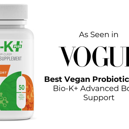 Bio-K+ Advanced Bowel Support Probiotic – 50B CFU | Vegan, Gluten-Free, Non-GMO