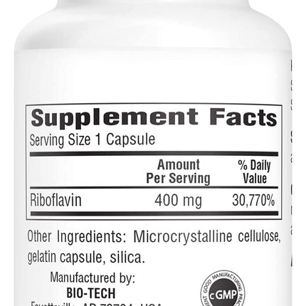 Bio-Tech Pharmacal B2-400, 100 Capsules – Clarity & Productivity