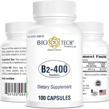 Bio-Tech Pharmacal B2-400, 100 Capsules – Clarity & Productivity
