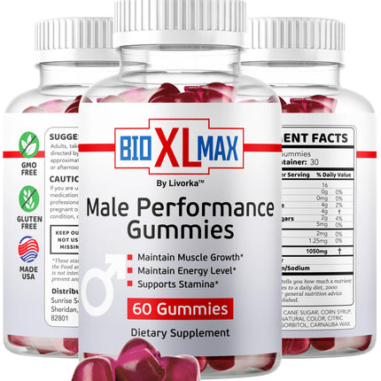 Bio XL Max Gummies - Natural Energy & Wellness Formula | 60 Gummies