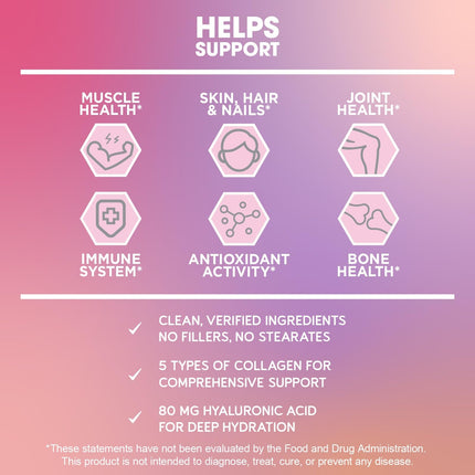 BioEmblem Beauty Collagen – 11G Hydrolyzed Multi-Collagen Peptides, Hyaluronic Acid, Vitamin C & Biotin – 30 Servings