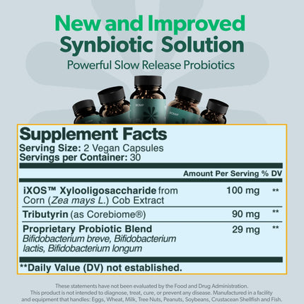 BIOMA Probiotics – Digestive Health Probiotic with XOS, Tributyrin & Bifidobacterium — 180 Delayed-Release Capsules (90-Day Supply)