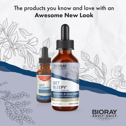 BIORAY Daily Get Sleepy – Sleep Support Liquid with Medicinal Mushrooms & Micronized Chlorella