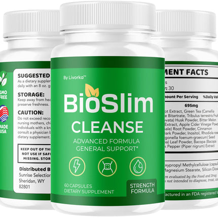 BioSlim Cleanse Capsules – Official Bio Slim Supplement | 60 Capsules