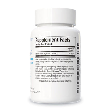 Biotics Research Li Zyme 50 mcg Lithium – Whole-Food, Phytochemically Bound, Highly Bioavailable – Brain Function, Memory & Mood Support (Pack of 2, 100 Tablets)