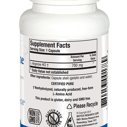 Biotics Research L Arginine – Building Block for Muscles, Exercise Performance, Cardiovascular Health | 100 Capsules