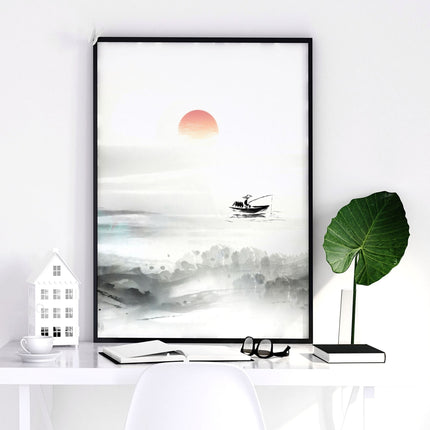 Black and White Japanese Art – Set of 3 Prints