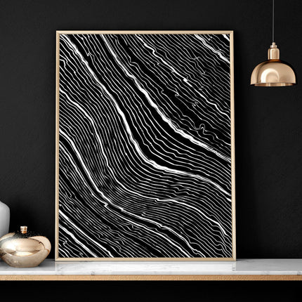 Black & White Wall Decor for Bedroom | Line Art Set of 2