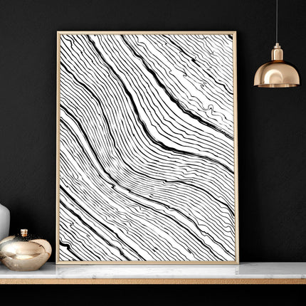 Black & White Wall Decor for Bedroom | Line Art Set of 2