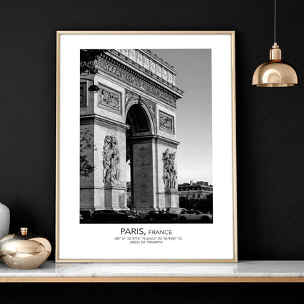 Black and white print set of 3 Paris wall art