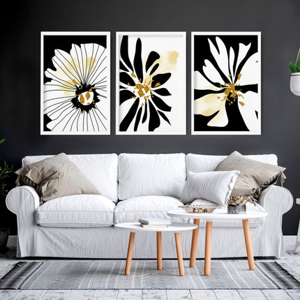 Black and white prints set of 3 |  framed wall art prints