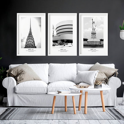 Black and White Photos for Wall | Manhattan Set of 3