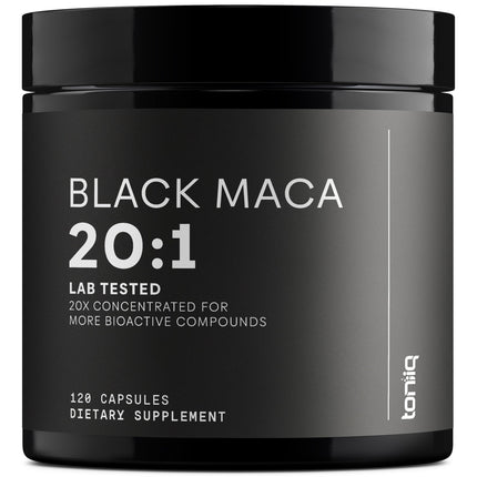 Black Maca Root - Ultra High Potency 20:1 Extract | Single Origin, Wildcrafted & Lab-Tested - 120 Capsules