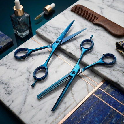 Haircut & Thinning Scissors Set - Blue