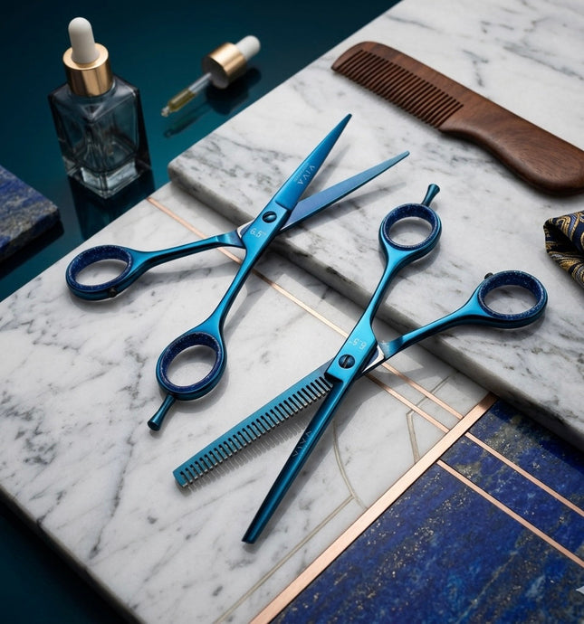 Haircut & Thinning Scissors Set - Blue