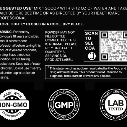 Triple Sleep Magnesium L-Threonate Powder – Magtein Sleep Aid with L-Theanine, Apigenin & Melatonin