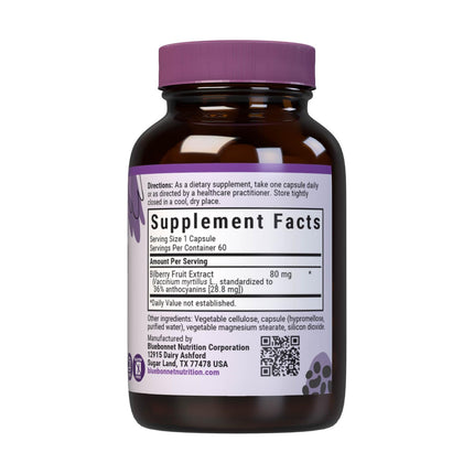 BlueBonnet Bilberry Fruit Extract Supplement, 60 Count – Eye Health, Vegan