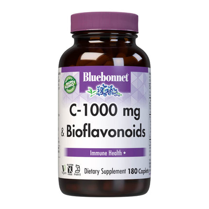 Bluebonnet Nutrition C-1000 mg Plus Bioflavonoids Caplets | Vitamin C 1000 mg with Citrus Bioflavonoids, 180 Caplets