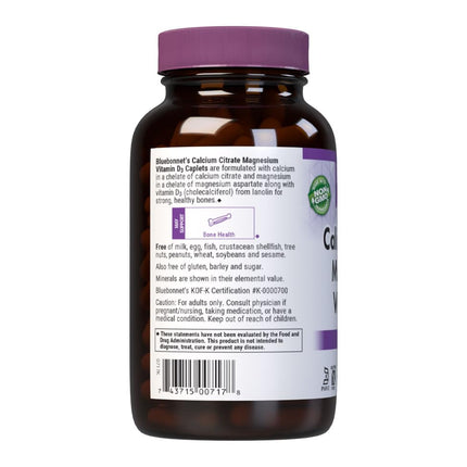 Bluebonnet Calcium Citrate Magnesium + Vitamin D3 Caplets – 180 Count