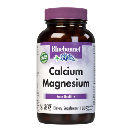 Bluebonnet Calcium & Magnesium – Bone Health, Soy-Free & Gluten-Free | 180 Veg Capsules