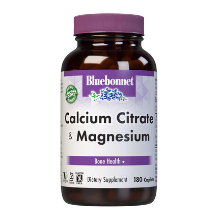 BlueBonnet Calcium Plus Magnesium Caplets, 180 Count - Bone Health Support