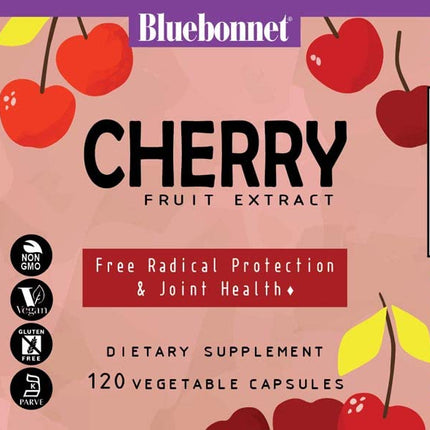 BlueBonnet Super Fruit Cherry Fruit Extract Supplement, 120 Count | 1000 mg Cherry Fruit Extract