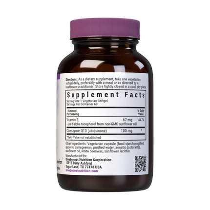 Bluebonnet CoQ-10 100 mg Vegetarian Softgels – 60 Count