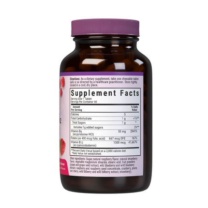 BlueBonnet Nutrition Earth Sweet Vitamin B6, B12 & Folic Acid Chewable – Raspberry – Vegan, Gluten Free – 60 Tablets Pack of 2