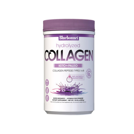 BlueBonnet Nutrition Hydrolyzed Collagen Powder - Supports Hair, Skin & Nails | Grass-Fed, Soy-Free, Gluten-Free, Non-GMO | 10.58 oz