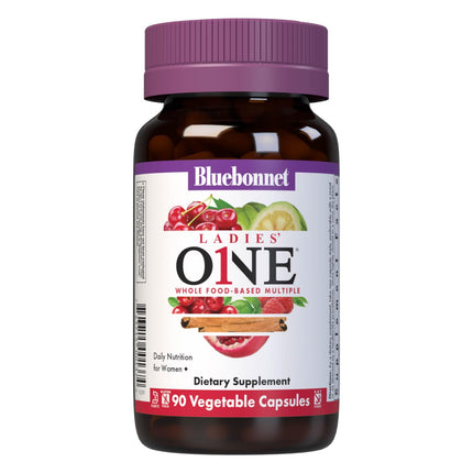 Bluebonnet Ladies One Daily Whole-Food Multivitamin with K2 – 90 Veg Capsules