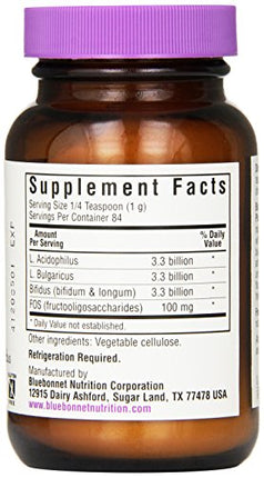 BlueBonnet Probiotic Acidophilus Plus FOS Powder - 3 oz (10B CFU/serving)