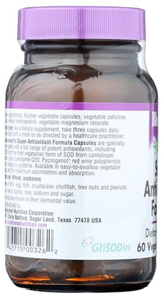 BlueBonnet Super Antioxidant Formula Vegetarian Capsules (60 Count) – White