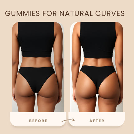 Bodied by Bella Butt Gummies – Natural Booty Gummies, Plant-Based Butt Enhancer (30 Ct) Peach Shake
