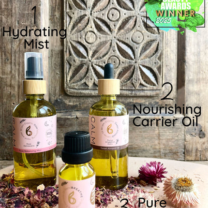 Personalised Body Care Set 100ml – Nourished & Glowing Skin with Your Choice of Carrier Oil, Mist & Essential Oil Blend