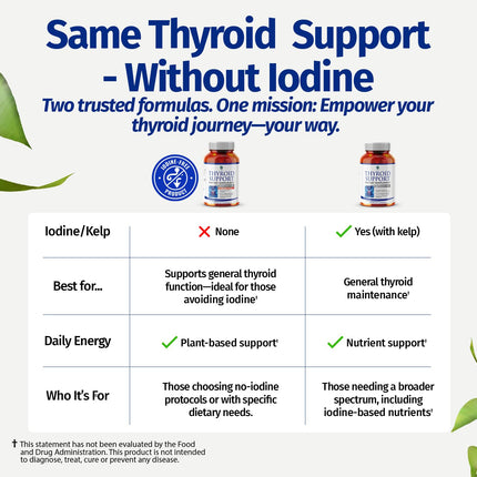 1 Body Thyroid Support Iodine-Free Supplement (60 Count) - Pack of 1
