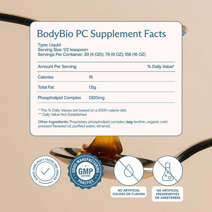 BodyBio PC: Phosphatidylcholine for Brain Health, Clarity & Gentle Daily Detox