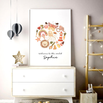 Childrens bedroom decor wall art print