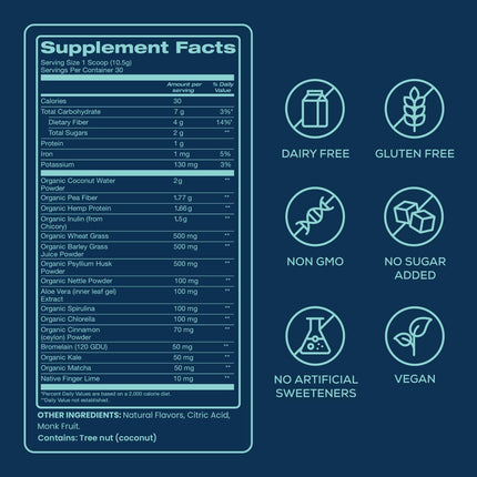 Bondi Pure – Daily Health & Detox Drink for Gut Health & Energy Support | Blood Orange (30 Servings)