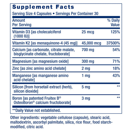 Bone Restore Elite Calcium with K2 - Life Extension | Gluten-Free & Non-GMO | 120 Capsules