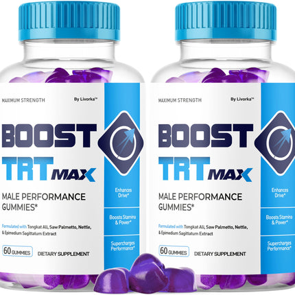(2 Pack) Boost TRT Max Gummies for Men – Advanced Natural Formula, 2 Months Supply