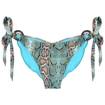 Aqua Snake Print Bikini Bottom Estelle Salinas