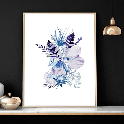 Botanical prints framed | set of 3 wall art prints